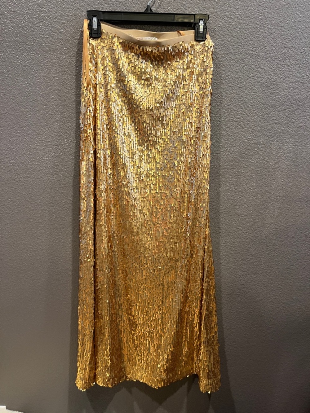 Chelsea & Violet Gold Sequin Maxi Skirt